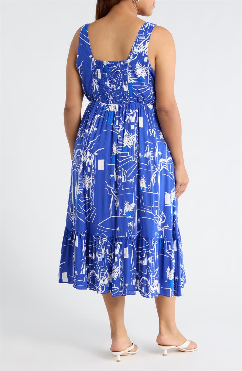 SUGARLIPS Mims Town Sunnyvale Midi Dress, Alternate, color, White Blue