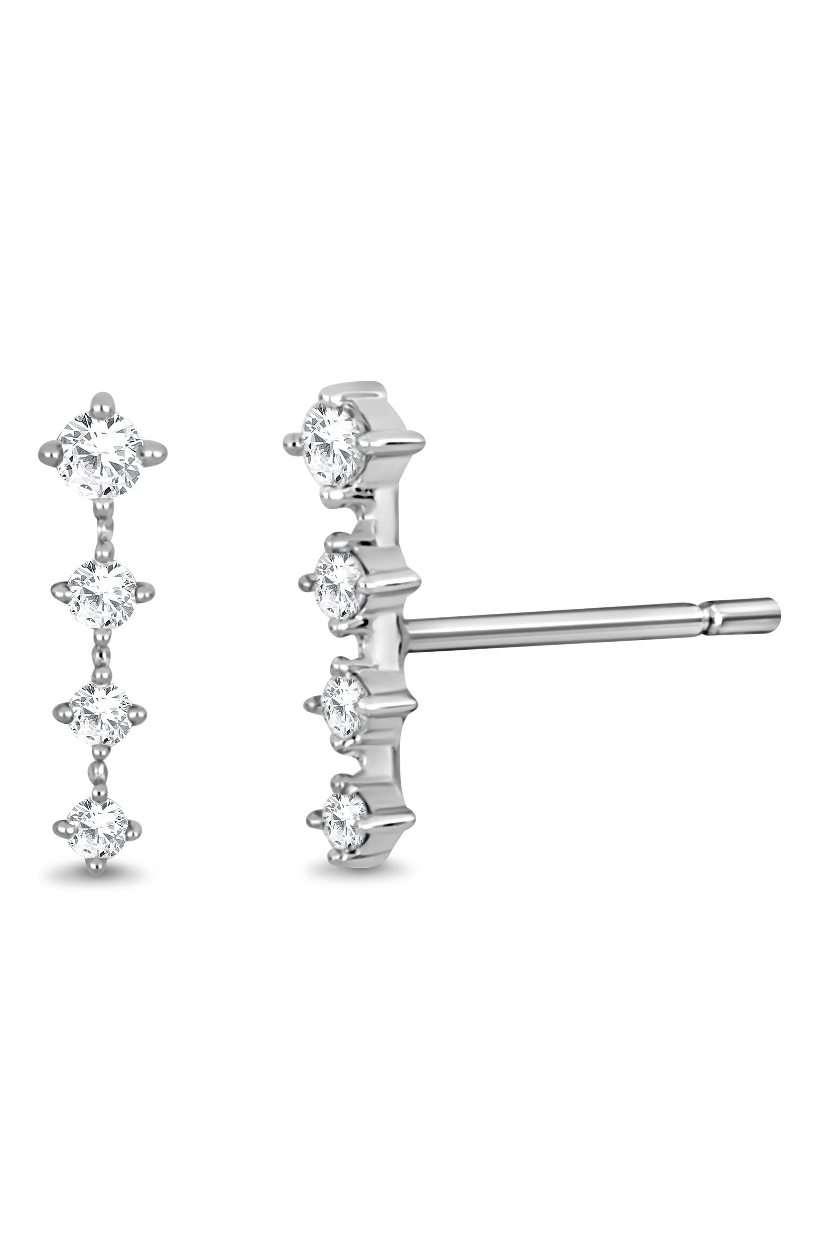 Bony Levy Audrey 18K White Gold Diamond Bar Stud Earrings