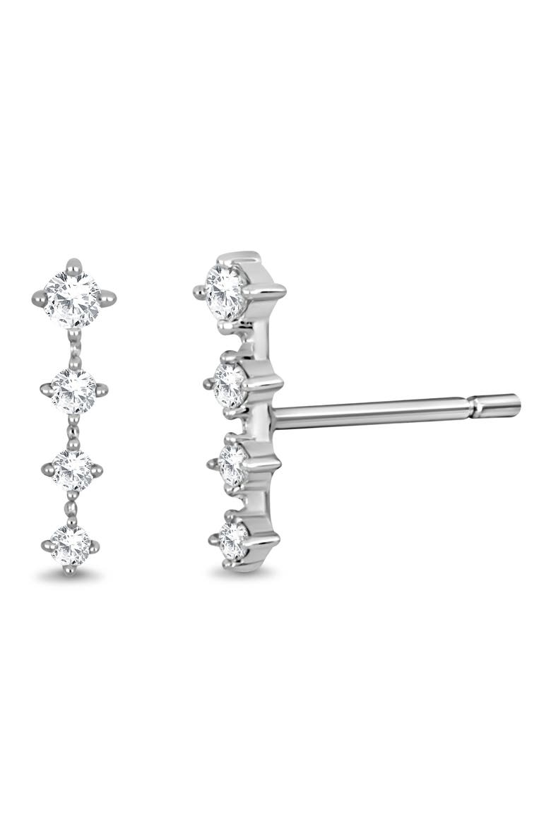 Audrey 18K White Gold Diamond Bar Stud Earrings, Main, color, 18K WHITE GOLD