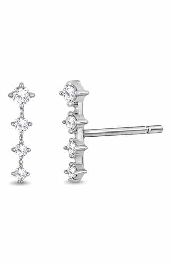 Audrey 18K White Gold Diamond Bar Stud Earrings