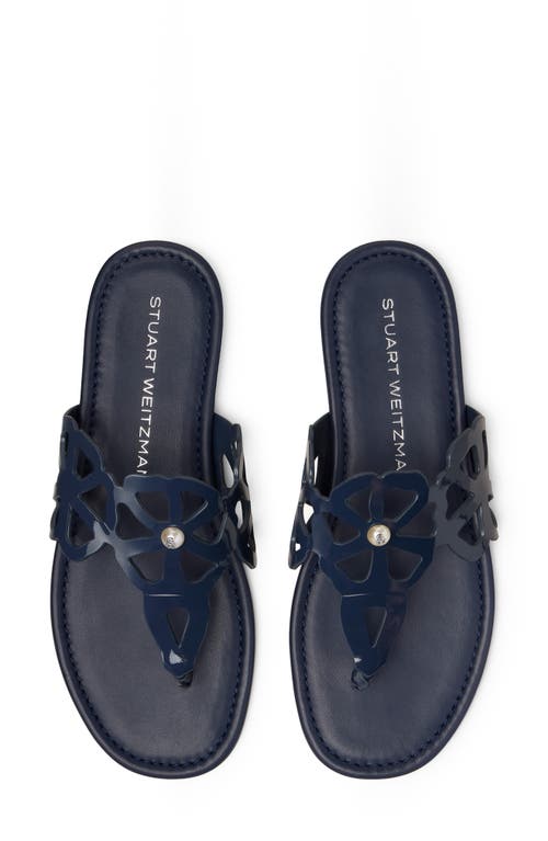 Stuart Weitzman Jasmine Patent Cutout Thong Sandals