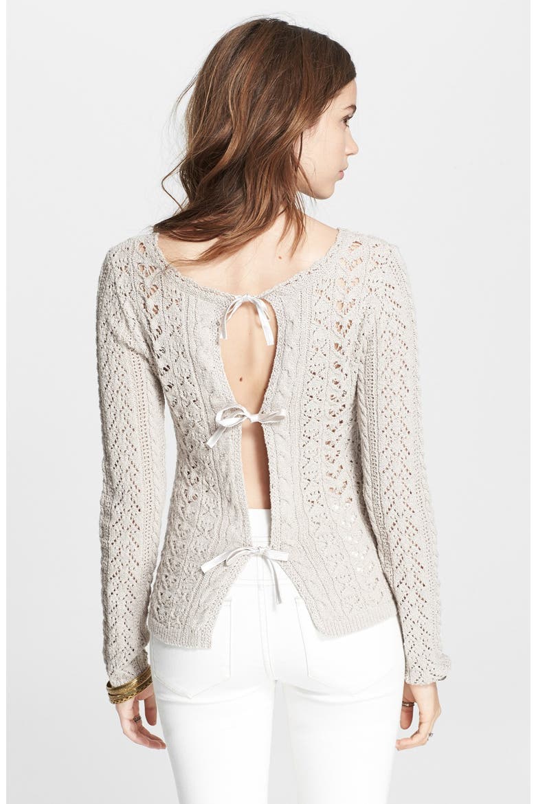 Tie Back Sweater, Alternate, color, STONE
