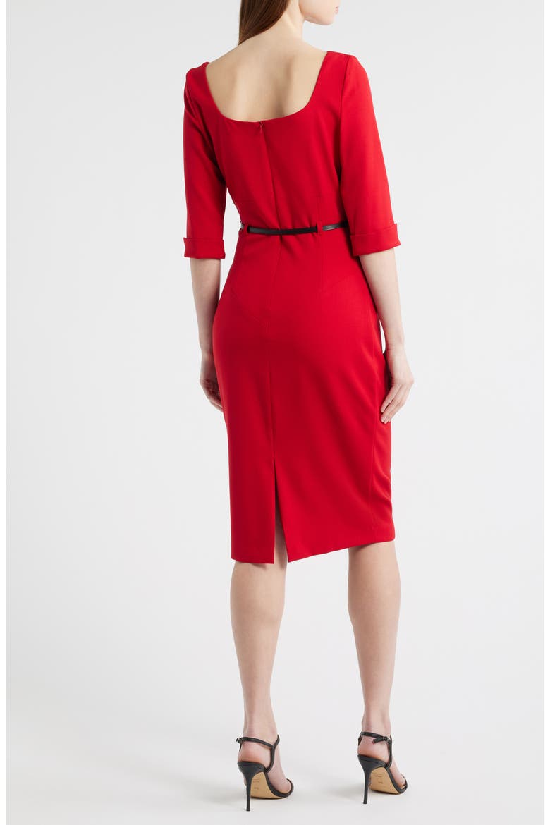 Jackie O Sheath Dress, Alternate, color, RED