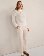 Haven Well Within Cotton Linen Stitched Crewneck