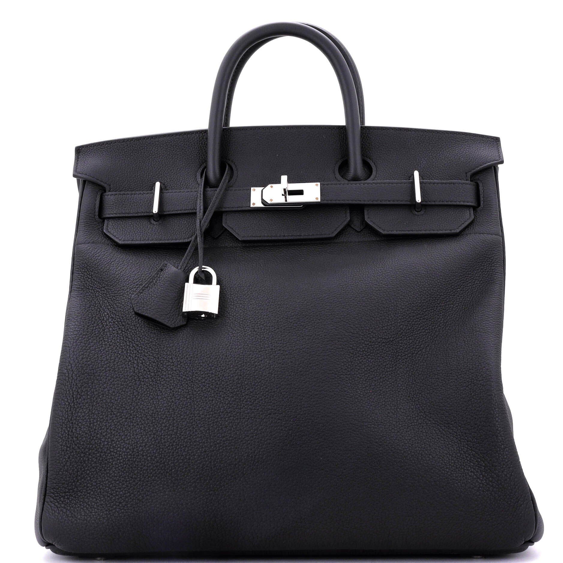 Pre-Owned Hermes HAC Birkin Bag Black Togo with Palladium Hardware 40, Main, color, 