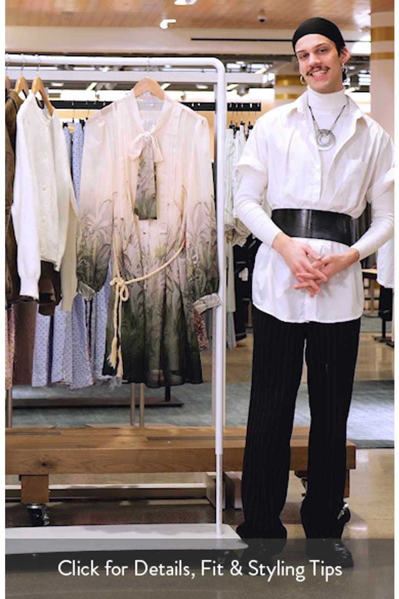 Pleated Long Sleeve Shirtdress video