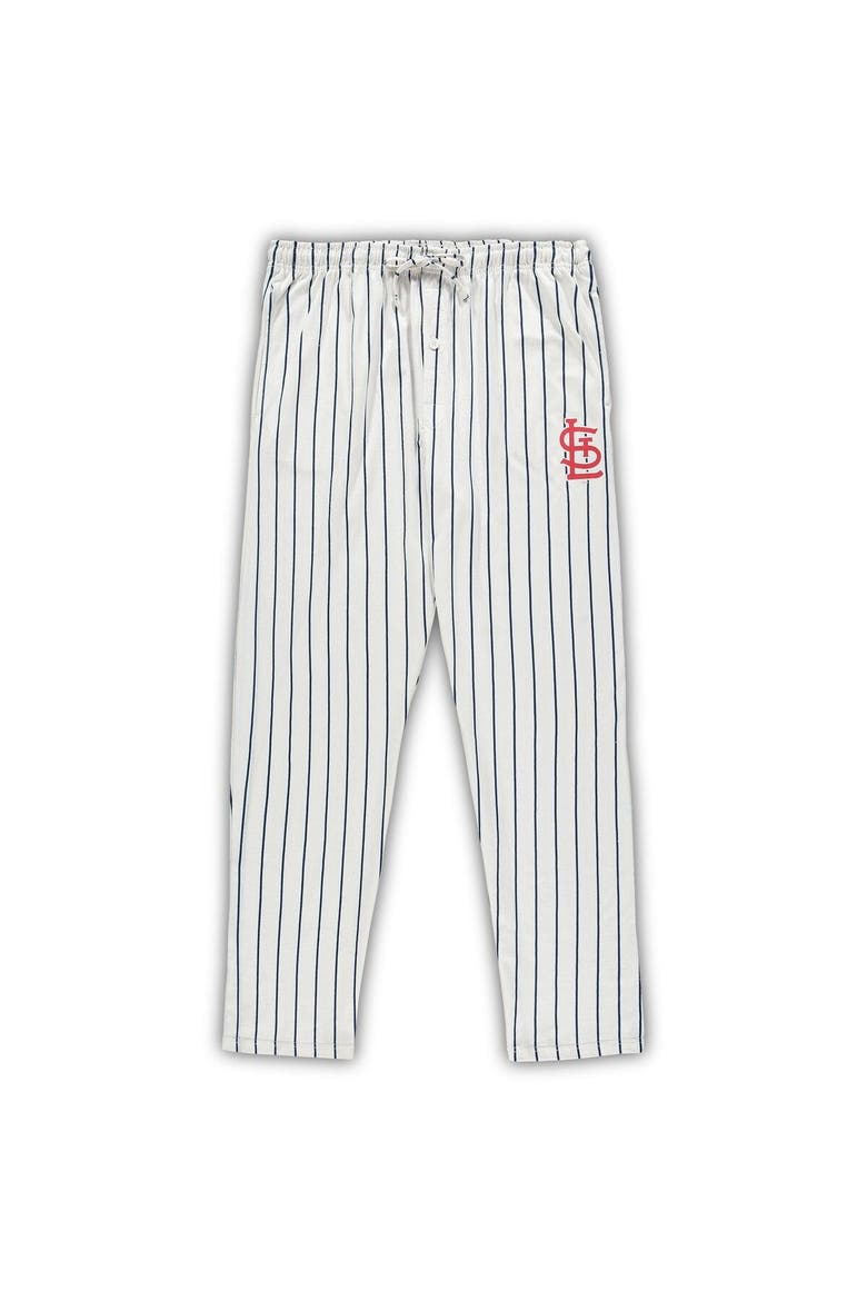 Men's Concepts Sport White/Navy St. Louis Cardinals Big & Tall Pinstripe Sleep Set, Alternate, color, White