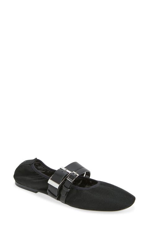 Dade Buckle Strap Mesh Ballet Flat