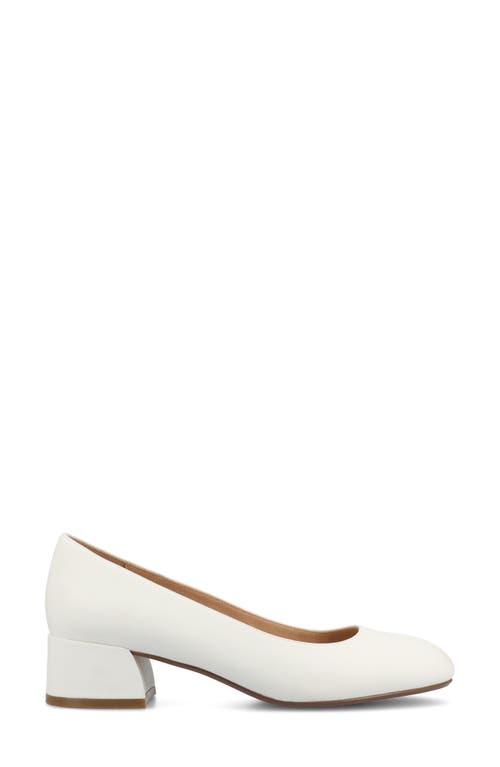 Journee Collection Saarii Block Heel Pump In White