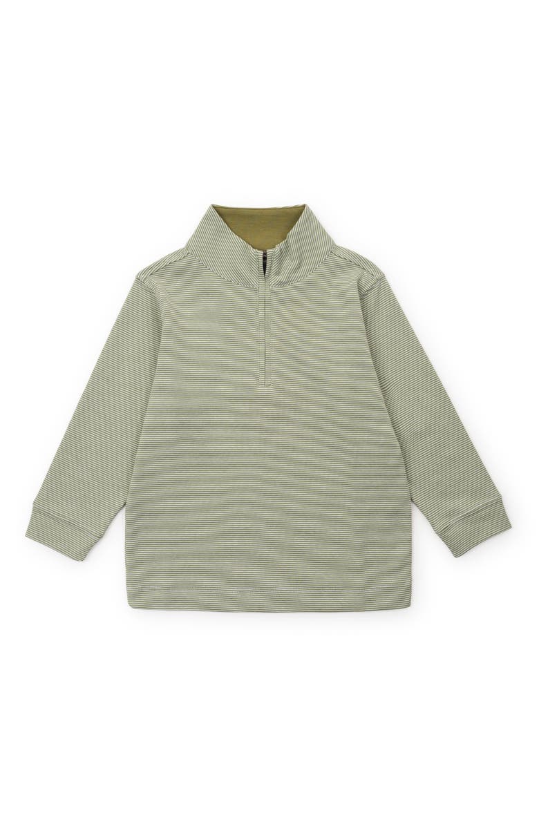Lila and Hayes Spencer Quarter Zip Pullover, Main, color, Green Stripes