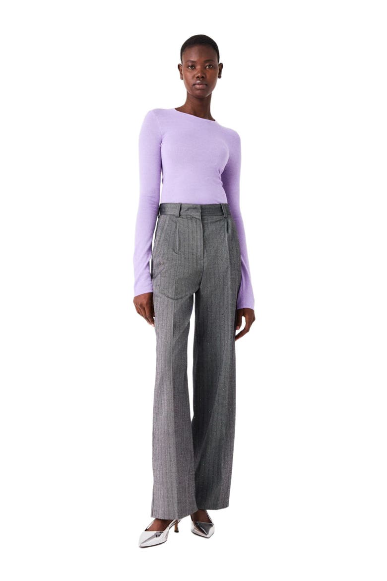Second-skin round neck sweater, Main, color, Parma violet