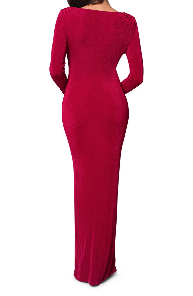 JLUXLABEL Ashton Reversible Long Sleeve Knit Gown, Alternate, color, Berry