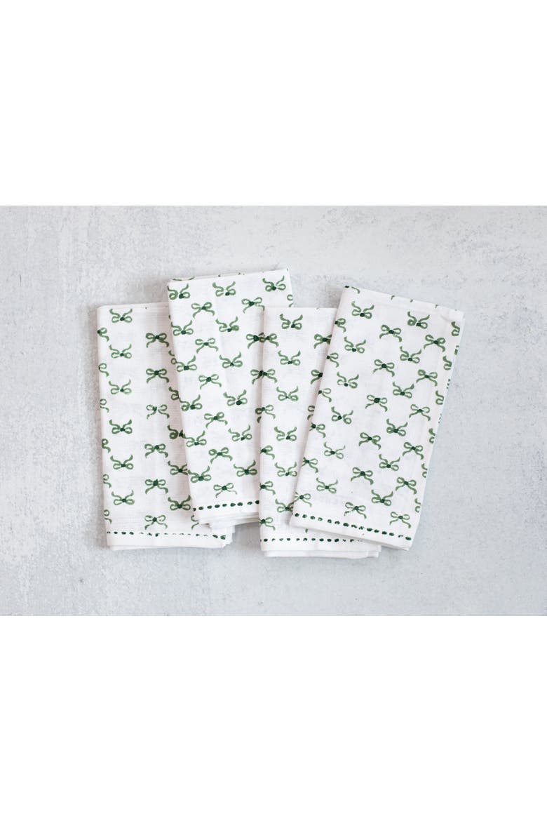 Bows Napkins - Set of 4, Alternate, color, Sage & Evergreen