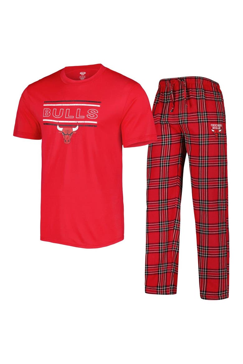 Men's Concepts Sport Red/Black Chicago Bulls Badge T-Shirt & Pajama Pants Sleep Set, Main, color, Red