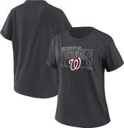 WEAR by Erin Andrews Women's WEAR by Erin Andrews  Charcoal Washington Nationals Oversized Boyfriend T-Shirt