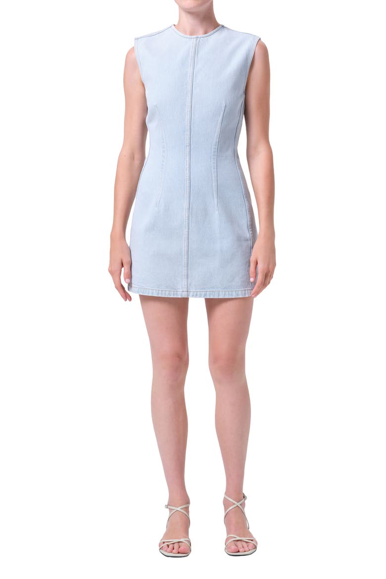 Barton Denim Sheath Minidress, Main, color, SELECT (LIGHT FADED IND)