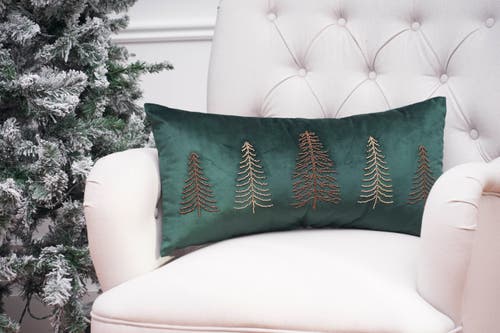 C & F Home C&f Home Beaded Tree Throw Pillow, 12" X 24" In Green