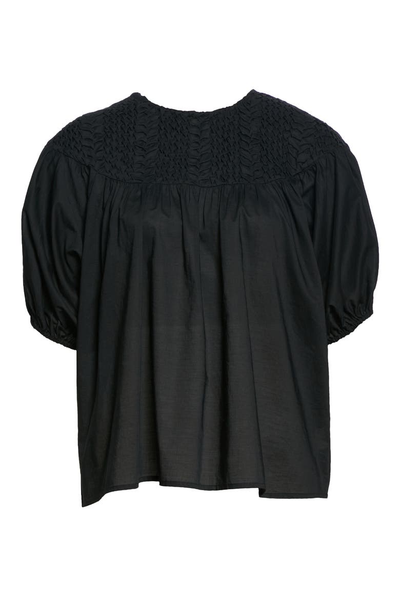 Paz Smocked Blouse, Alternate, color, BLACK
