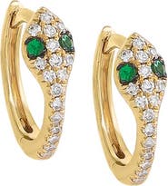 BY ADINA EDEN Diamond Snake Huggie Earring 14K