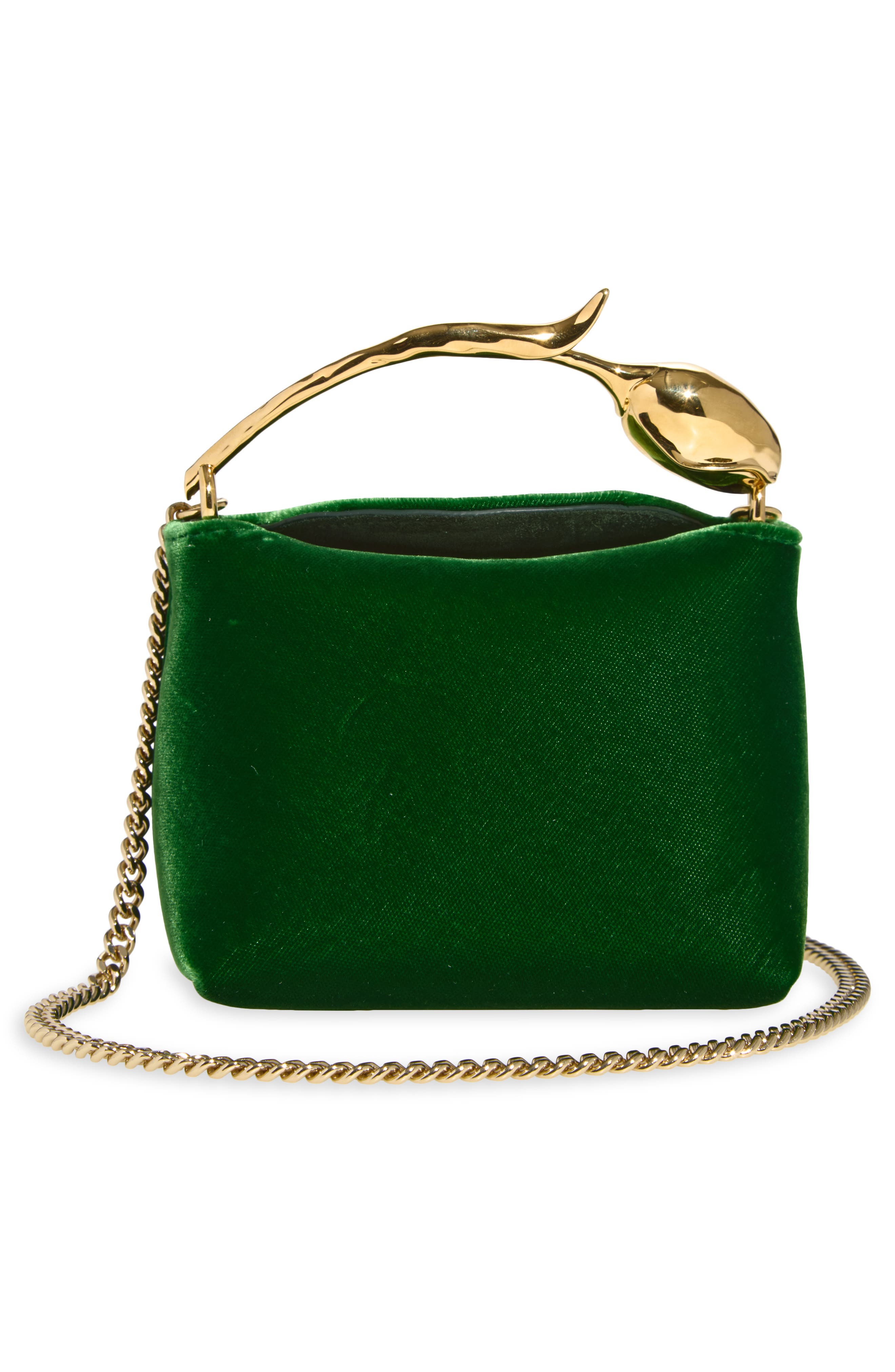 Micro Velvet Bloom Bag, Alternate, color, BOTTLE GREEN