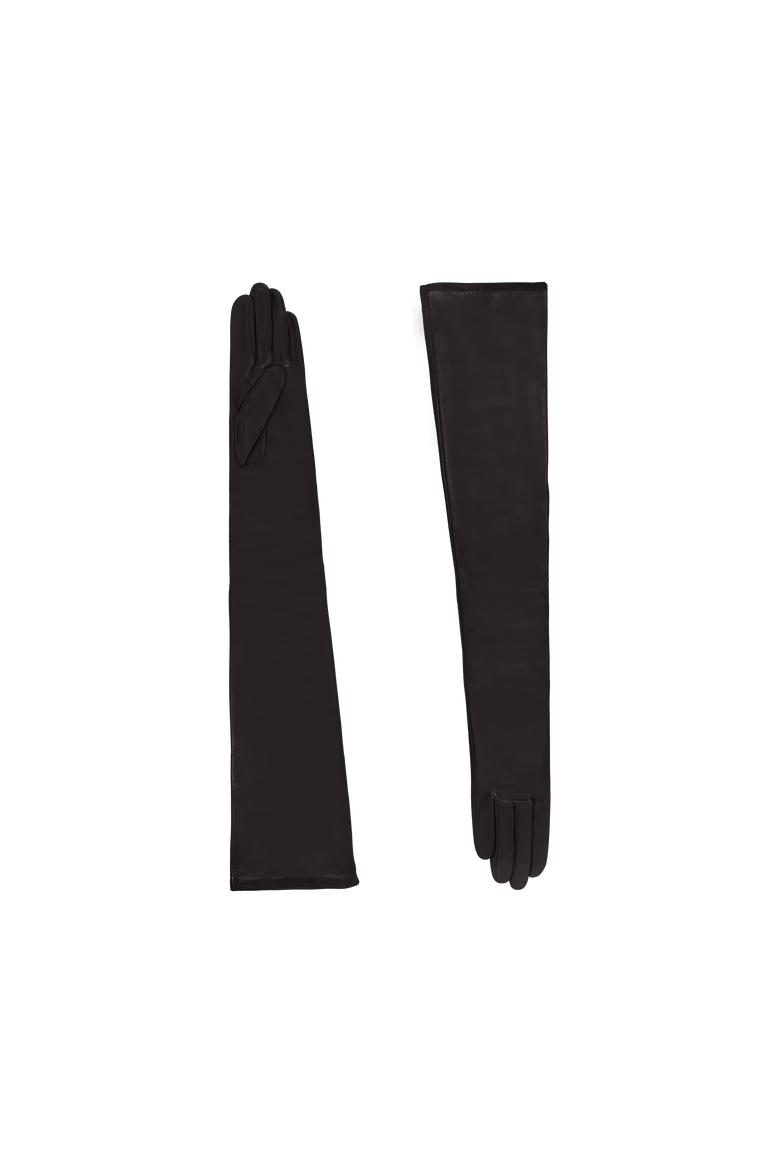 Glamour Leather Gloves Arm Length, Main, color, Moka