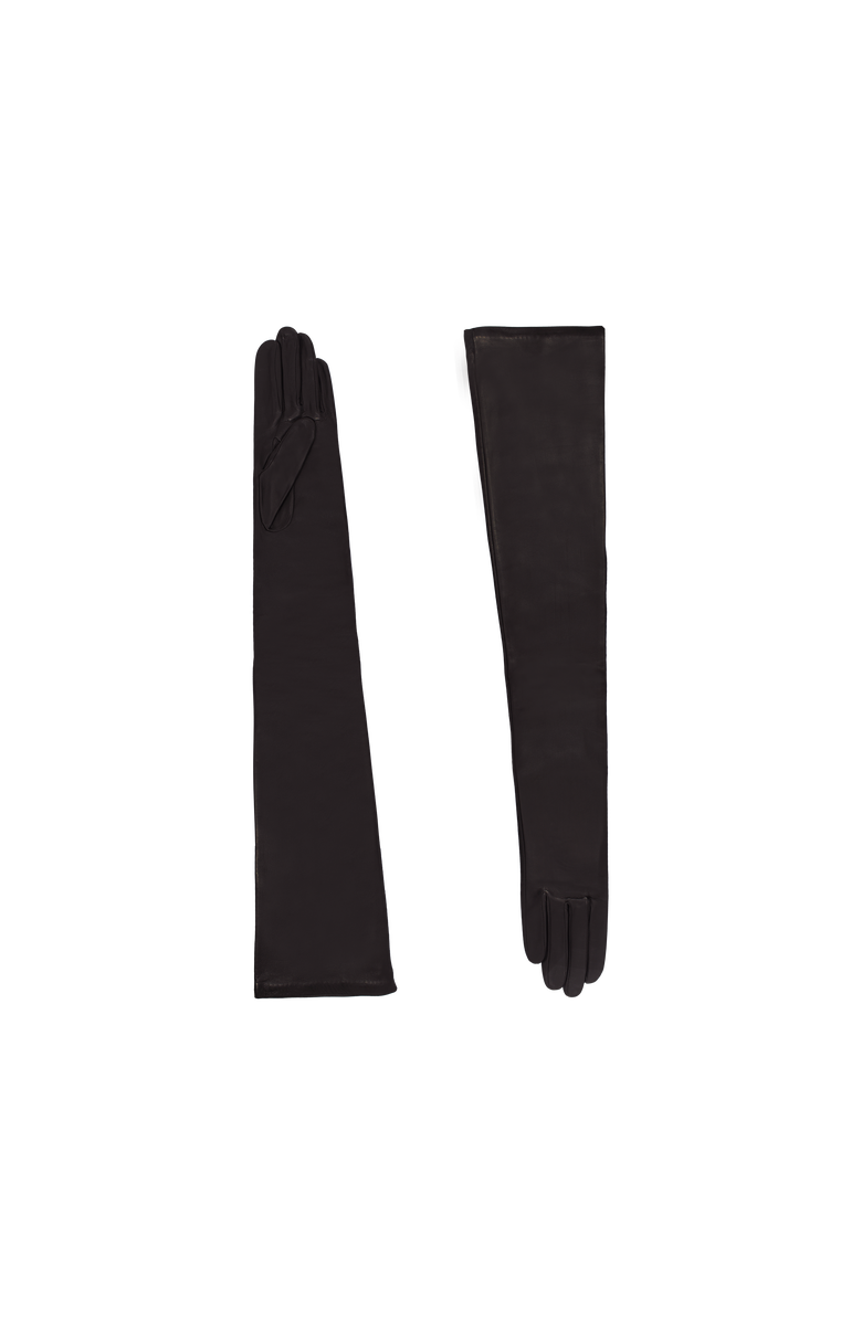 Agnelle Glamour Leather Gloves Arm Length, Main, color, Moka