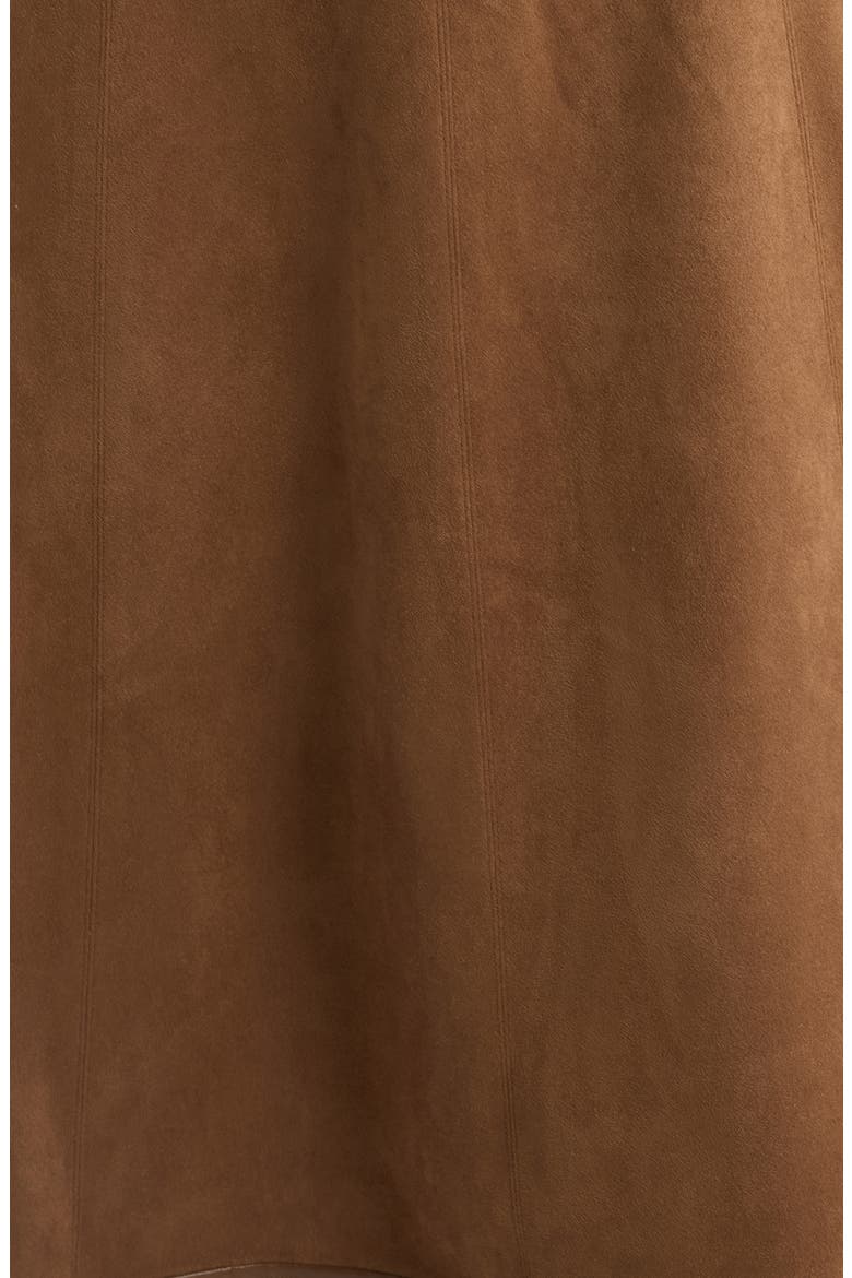 Faux Suede & Faux Leather Midi Dress, Alternate, color, DARK SABLE