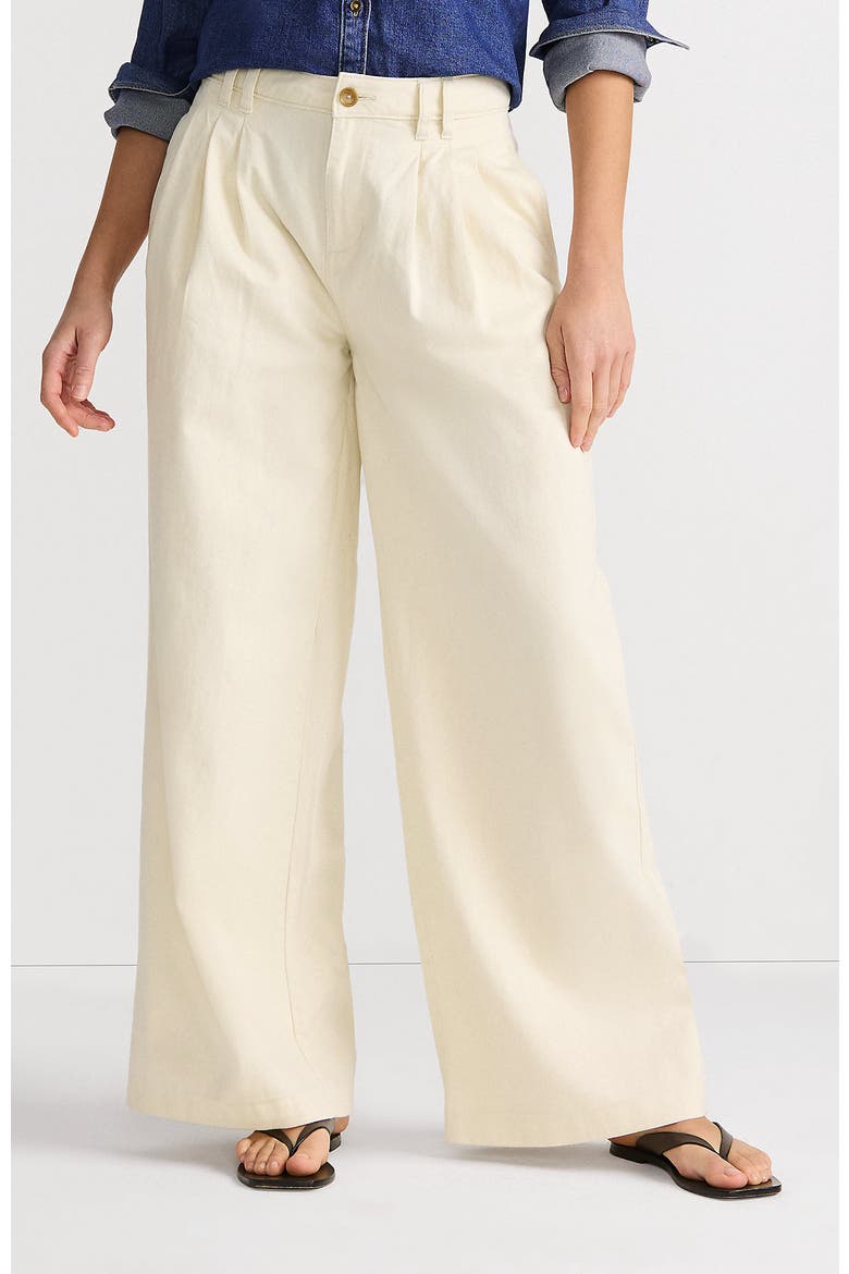Lightweight Denim Mid Rise Pleated Slouchy Jeans, Main, color, Natural