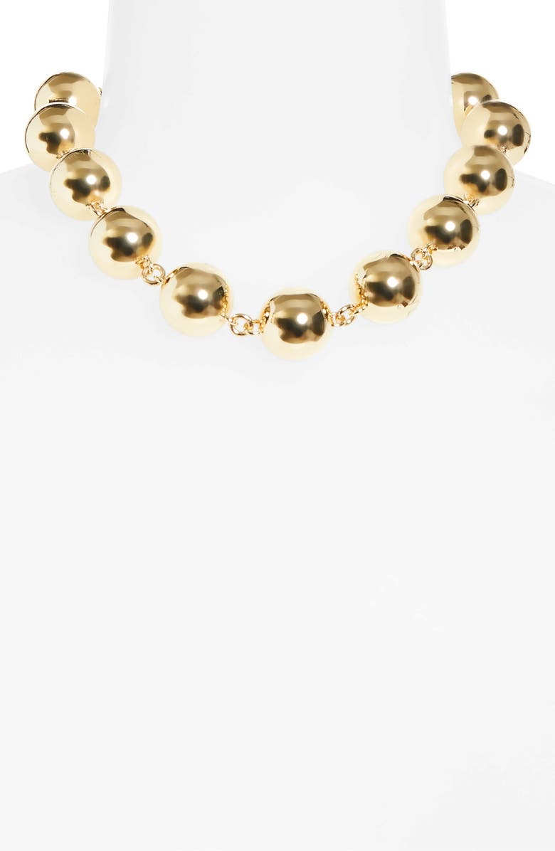 Carolina Herrera Ball Necklace, Alternate, color, Gold