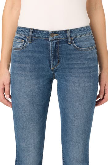 Raw Hem Mid Rise Bootcut Jeans