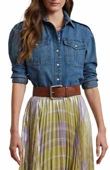 Lauren Ralph Lauren Relaxed Fit Denim Button-Up Shirt