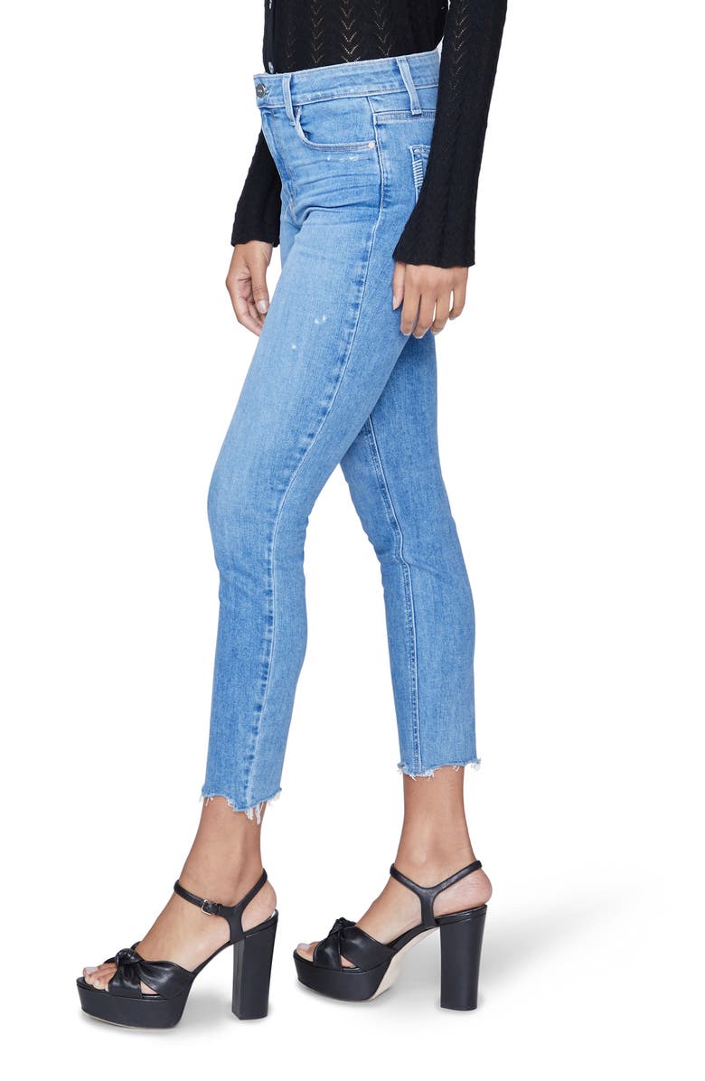 PAIGE Hoxton Wavy Frayed Crop Skinny Jeans, Alternate, color, Bliss Dist W/ Ragged Fray Hem