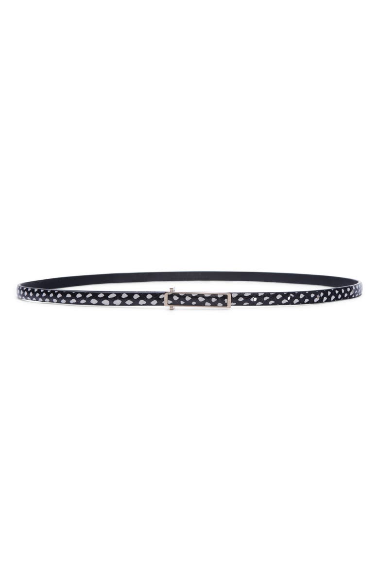 TOM FORD Snakeskin Embossed Leather Belt, Main, color, Black/ White