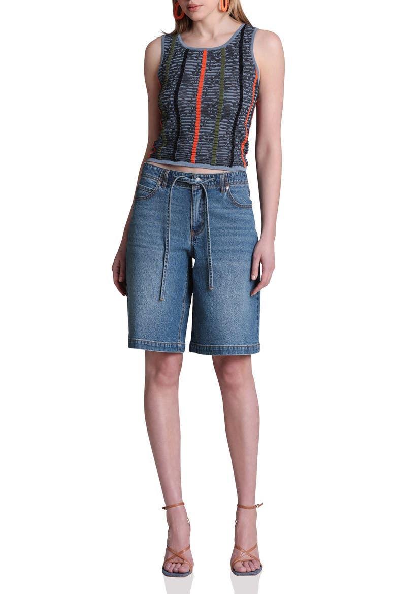 Stitch Stripe Sleeveless Top, Alternate, color, BLUE MULTI