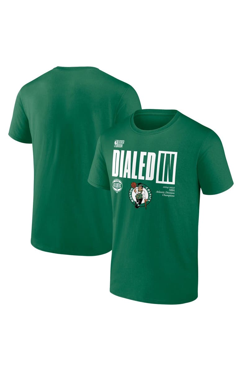 FANATICS Men's Fanatics  Kelly Green Boston Celtics 2025 Atlantic Division Champions Locker Room T-Shirt, Alternate, color, 