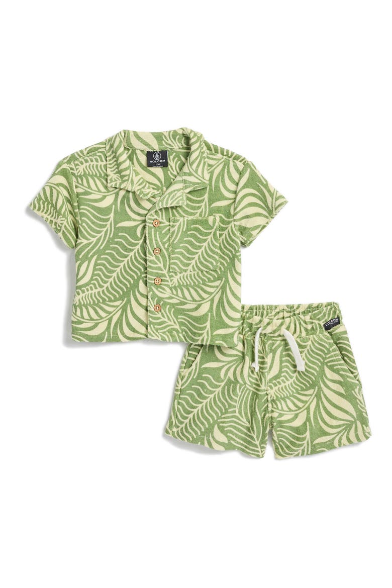 Terrycloth Short Set, Main, color, GREEN