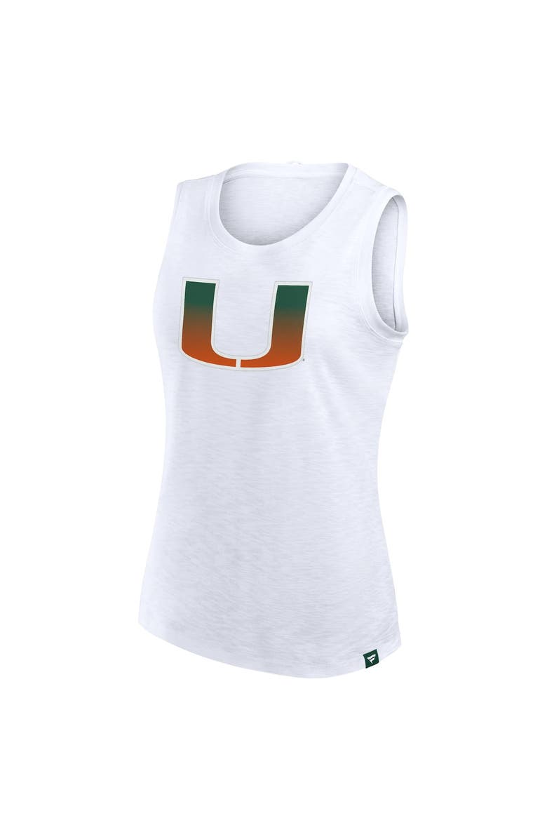 FANATICS Women's Fanatics White Miami Hurricanes Activate Slub Tank Top, Alternate, color,