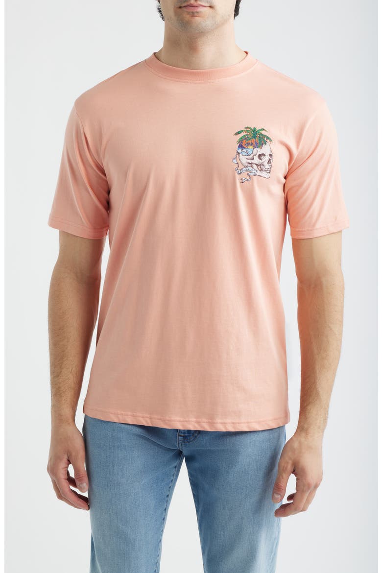 Peach Paradise Cotton Graphic T-Shirt, Main, color, PEACH