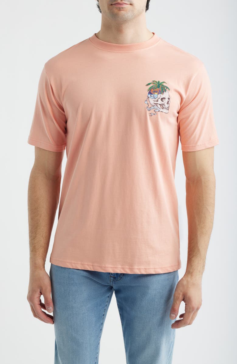 Boardies Peach Paradise Cotton Graphic T-Shirt, Main, color, Peach