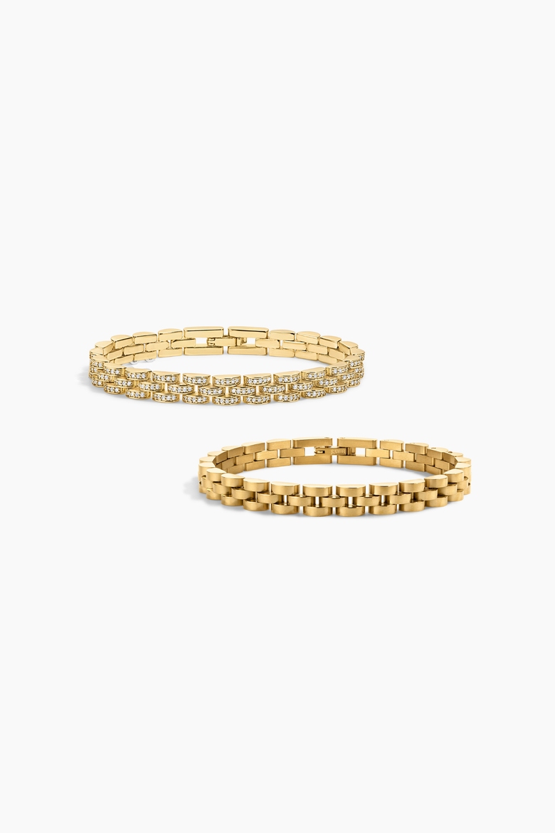 Mini Bennett Bracelet Set of 2, Main, color, Gold