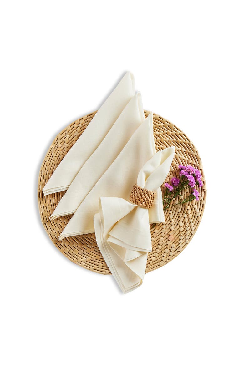 Linen Dinner Napkins Set of 4, 20 x 20" - Fete, Main, color, Ivory