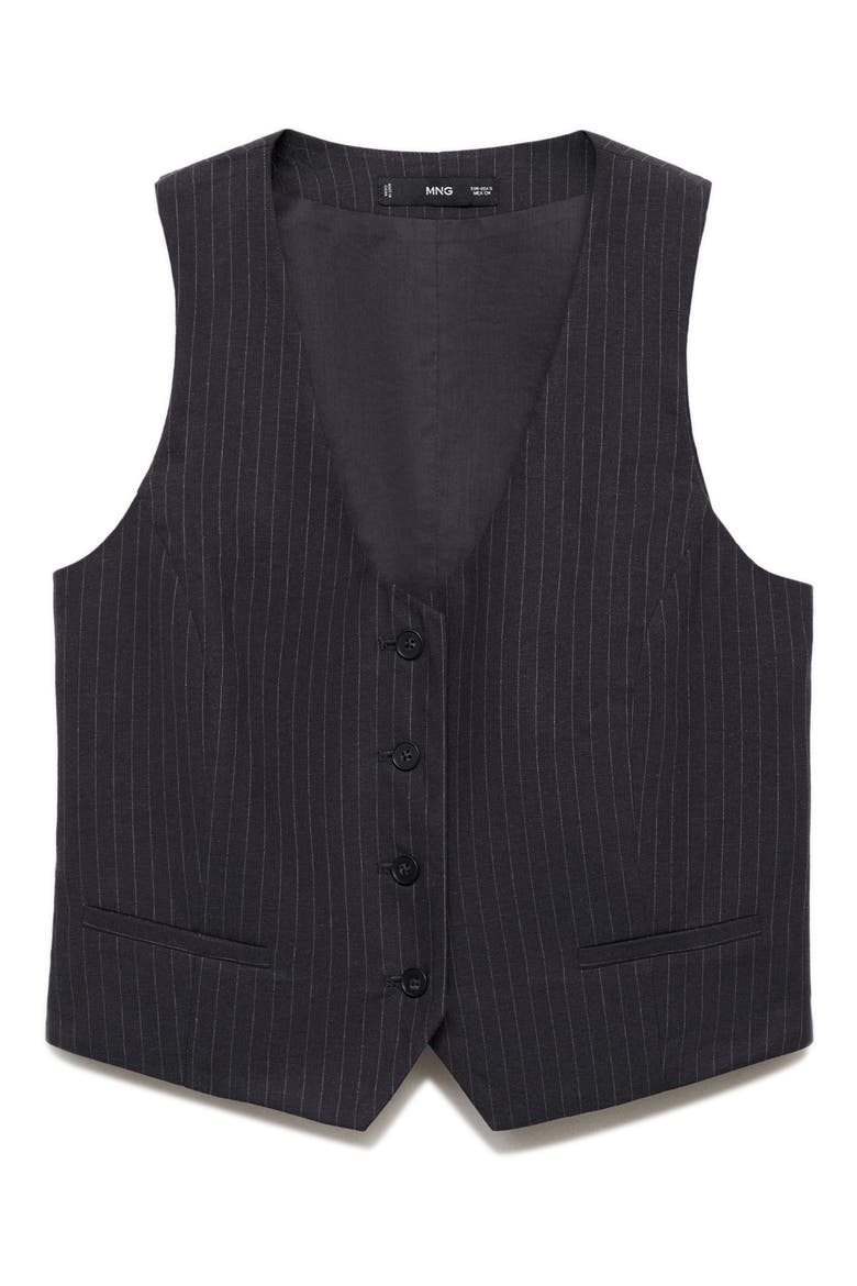 Cotton & Linen Suit Vest, Alternate, color, NAVY
