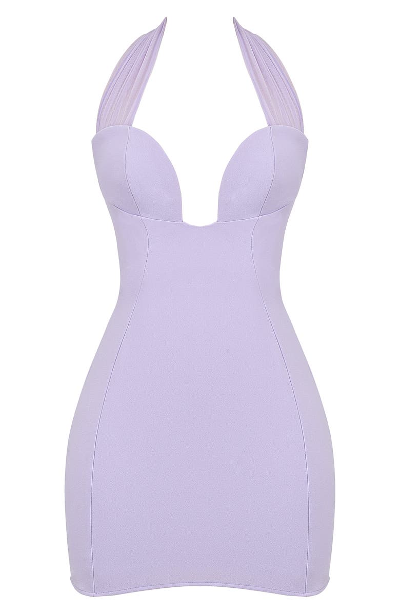 HOUSE OF CB Alyssa Crepe Halter Minidress, Alternate, color, Pastel Lilac
