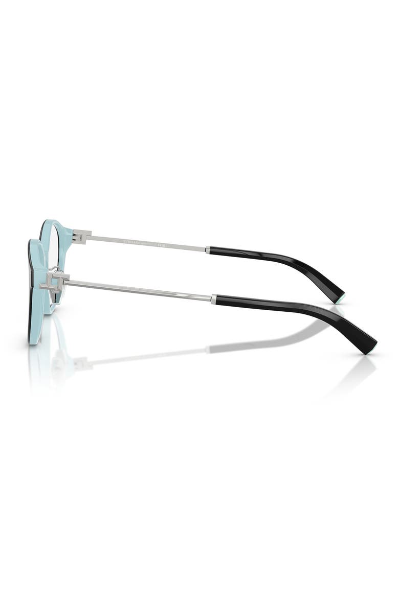 48mm Round Optical Glasses, Alternate, color, BLACK ON TIFFANY BLUE