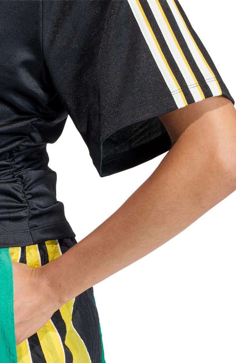 adidas Originals Side Ruched Jersey, Alternate, color, Black