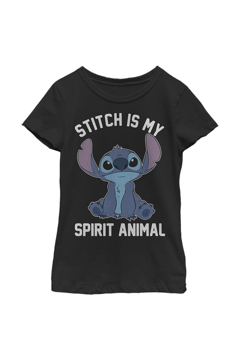 Girl's Lilo & Stitch Experiment 626 Spirit Animal  Graphic T-Shirt, Main, color, Black