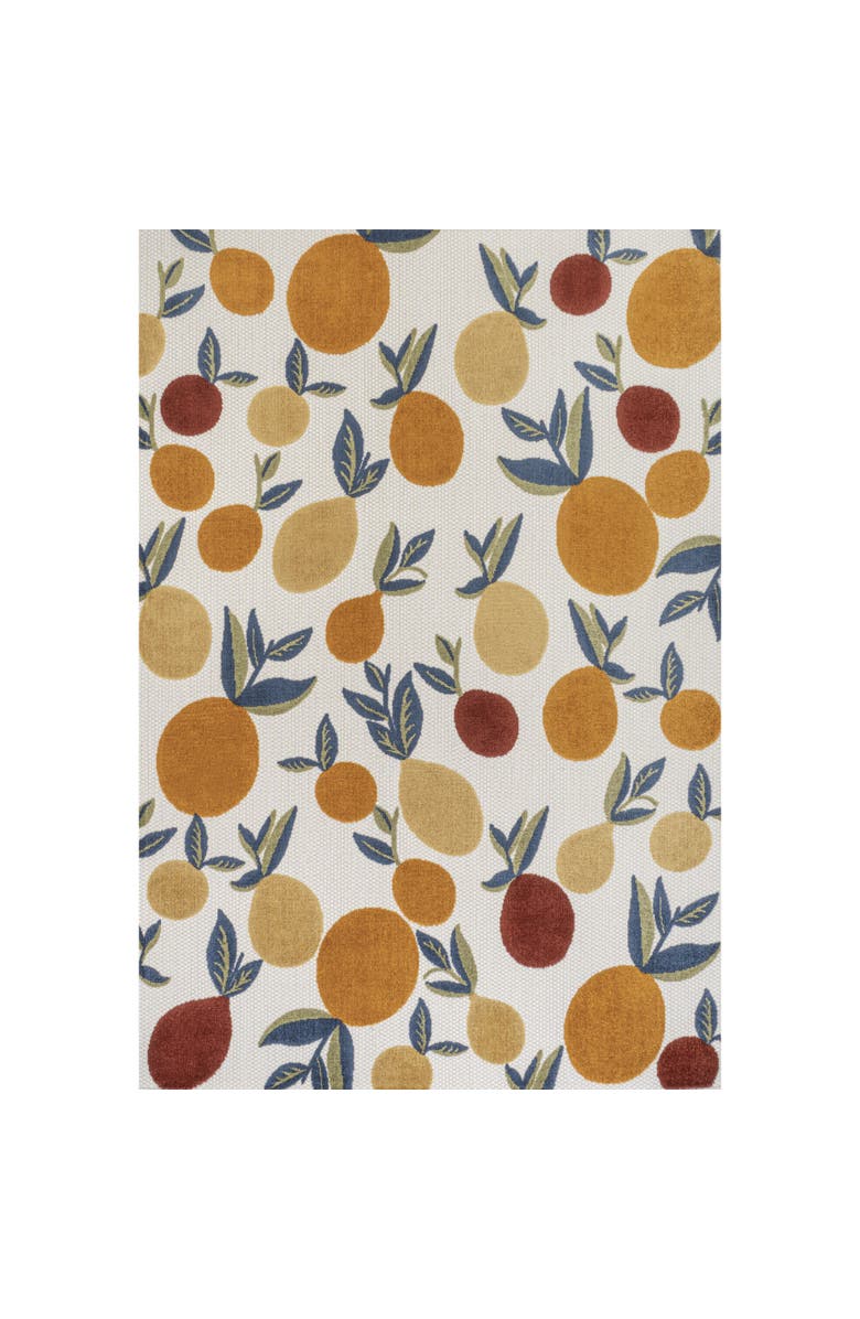 JONATHAN Y Limone Bold Lemon High-Low Indoor/Outdoor Area Rug, Main, color, Orange/Beige/Cream