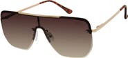 Vince Camuto 136mm Rimless Metal Shield Sunglasses