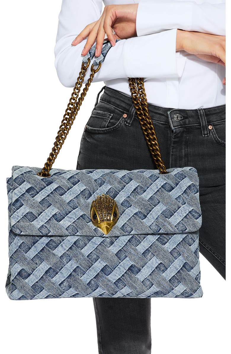 Kurt Geiger London Kensington Woven Denim Bag, Alternate, color, Denim