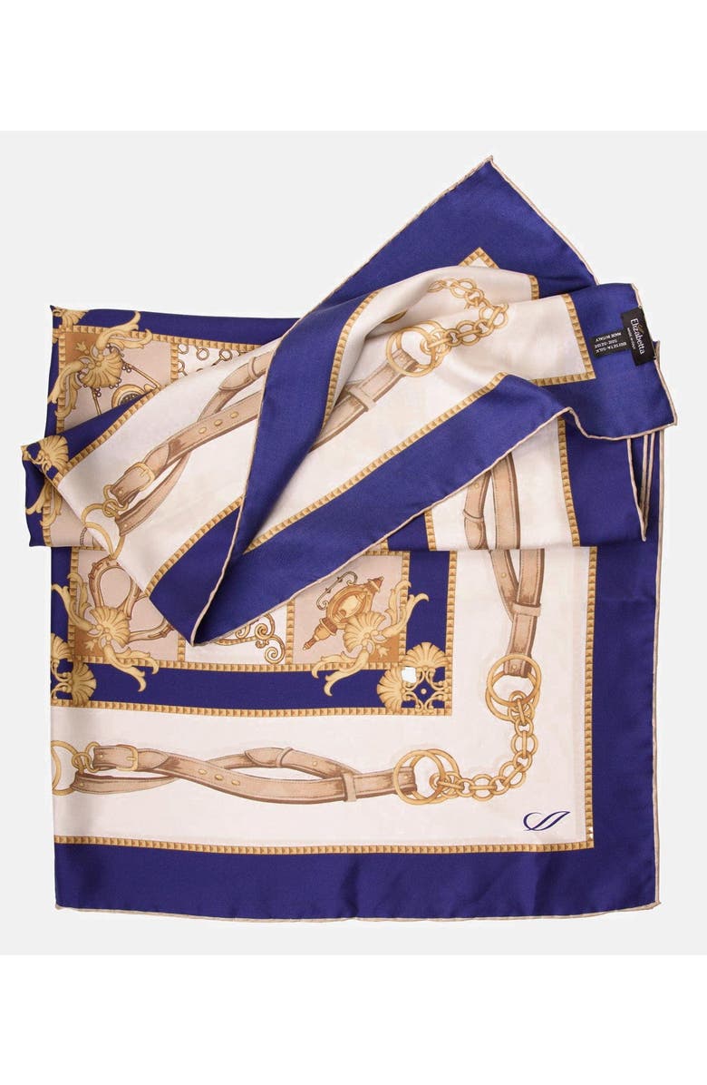 Elizabetta Vittoria - Hand Rolled Silk Foulard for Women, Alternate, color, Blue